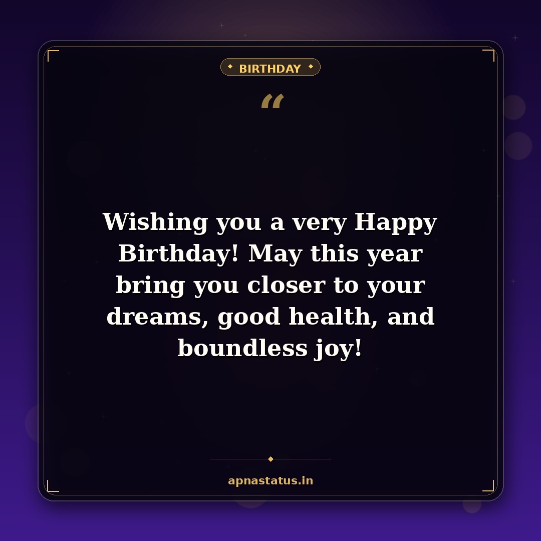 Birthday Wishes status image card